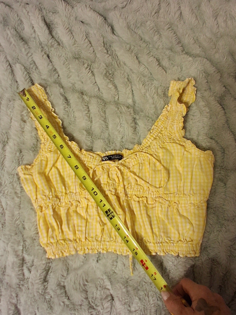 Zara Ruffled Textured Crop Top - Picture 6 of 7